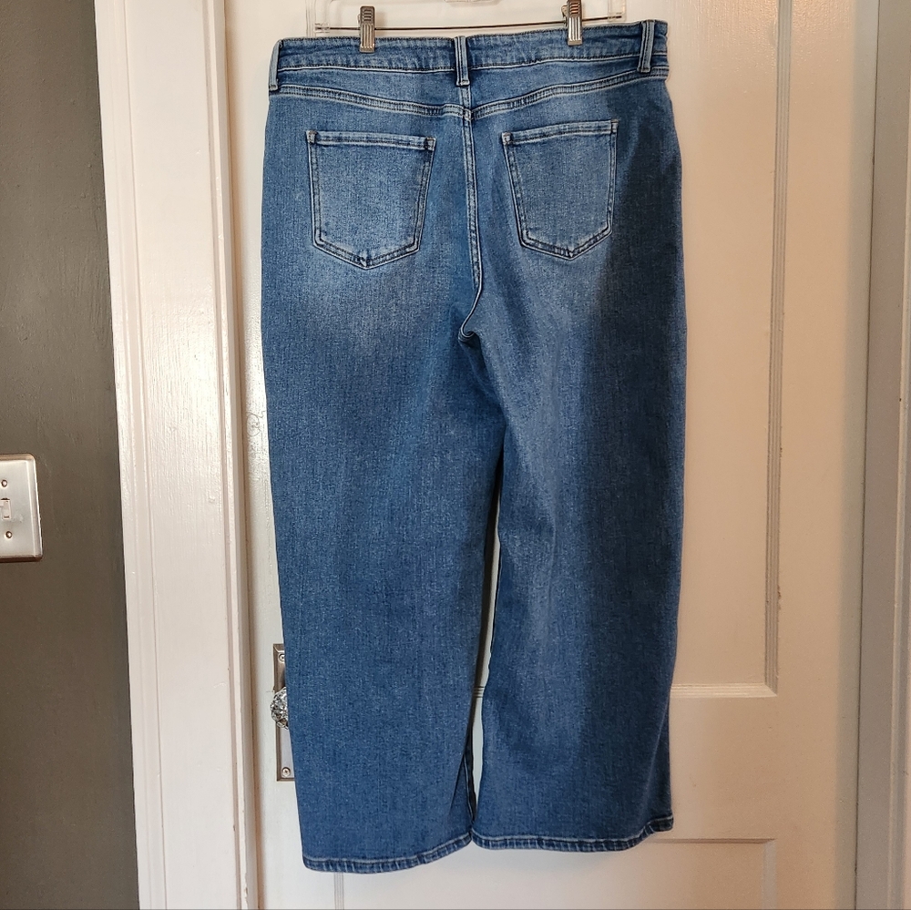 Just USA High-Rise Wide Leg Blue Jeans Size 16 / 33 - Picture 2 of 3